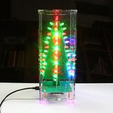 Κατασκευή πολύχρωμου δέντρου Χριστουγέννων με τηλεοπτικούς διακοσμητικούς φωτισμούς LED, κιτ ηλεκτρονικής εκπαίδευσης
