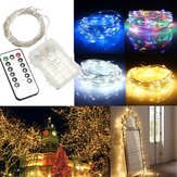 10M 100 LED Battery Operated Silver Wire String Fairy Light Christmas + Remote Controller