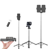 Bakeey A31 Stativständer für Mobiltelefone Selfie-Stick Bluetooth-Steuerung Teleskop drehbarer tragbarer Stativ mit zwei Haltern für Kamerahandy-Tablet