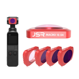 JSR 4Pcs Filter Lens Set with Macro12.5X/STAR/CPL/ND16 Filter for DJI OSMO Pocket 3 Axis Handheld Gimbal Camera Natural Photography