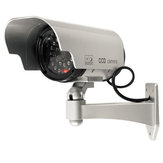 Cámara de seguridad falsa para exteriores con energía solar, imitación de cámara de vigilancia CCTV de bala con LED IR intermitente