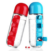 IPRee® 600ml Wasserflasche, 7-Tage Pillendosen-Organizer, auslaufsicherer Trinkbecher