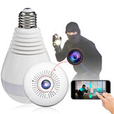 Câmera de segurança CCTV panorâmica E27 360° Bulbo de lâmpada 1080P com Wi-Fi Fisheye IR