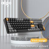 מקלדת מכאנית למשחקים Aigo A108 עם 110 מקשים, החלפת חריצים חמה, אלחוטית 2.4G מסוג-C מחוברת חוטית, מתג צהוב וטעינה למשחקנים