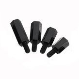 Suleve™ M3NH13 50 piezas de separadores de PCB de nylon negro M3 con tornillo hexagonal de 6/8/10/12 mm