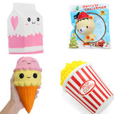 4PCS/Pack Squishy Pink Milk Bottle Box Watermelon Ice Cream Pop Corn Slow Rising Collection Gift  