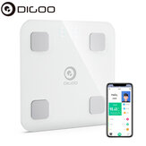 DIGOO DG-CF516 Smart Body Fat Échelle Caché LED Affichage Bluetooth 4.0 IMC Analyse Intelligente de la Fréquence Cardiaque Balance APP Control Monitor Support IOS & Android