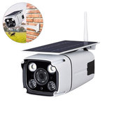 كاميرا مراقبة لاسلكية IP بتقنية واي فاي بطاقة يعمل بالطاقة الشمسية ورؤية ليلية IP67 عالية الدقة 1080 بيكسل في الهواء الطلق