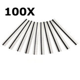 100 peças de barra de pinos macho de fileira única de 40 pinos com espaçamento de 2.54 mm para protótipos e projetos de faça você mesmo