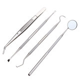 4 pezzi sonda per specchio orale in acciaio inossidabile PVC Dentale cura Strumenti rimozione tartaro