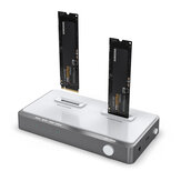 Rocketek USB3.2 Gen2 Dupla Bay M.2 NVME SSD Dokkolóállomás Type-C a NVME SSD Ház támogatása Offline Klónozás Dduplikáló