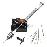 Félautomata mini kézi fúrógép, 10 csavarfúróval, tokmánybefogás, 0,3–4,0 mm, Reamer lyukas kézi fúrógép
