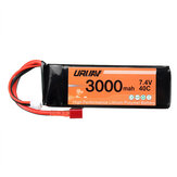 Batterie URUAV 7.4V 3000mah 40C avec prise T pour WLtoys 144001 124018 124019 104001 124016 017 Pièce de voiture RC