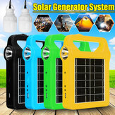 Sistema de generador solar portátil 5 en 1 con lámpara de emergencia para acampar y 2 bombillas LED de 3W