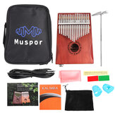 Muspor 17 Key Mahogany EQ Kalimba Electric Thumb Piano Built-in Pickup With 6.35mm Audio Interface Mbira Africa Music Instrument