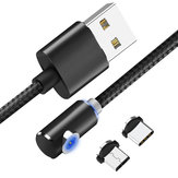 Obrotowy magnetyczny wskaźnik LED USLION LED o 90 stopniach 2,4 A Nylon 1M Type-C Kabel do szybkiego ładowania danych dla Samsung S10 + 9T Note8 HUAWEI P30Pro