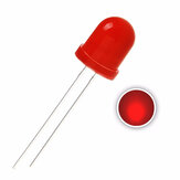 50τμχ 10mm 2Pin 620-625nm Κόκκινο διασκορπισμένο στρογγυλό μέσω τρύπας 2V 20mA DIP LED Diode Electronic Component