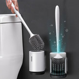 Ensemble de brosse à toilettes en silicone Ecoco avec des poils doux, support mural pour brosse à toilettes de salle de bain, outil de nettoyage durable en caoutchouc thermoplastique