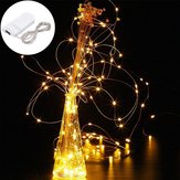 LUSTREON DC3V Luz de corda LED em fio de prata de 2M, branco quente amarelo, para decoração de vasos nas festividades de Natal.