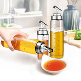 Dispensador de garrafas de tempero portátil com escala Garrafa de molho Garrafas de vidro para óleo vinagre Acessórios de cozinha