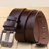 Genuine Leather Men's Belt Casual Waistband Waist Strap Smooth Pin