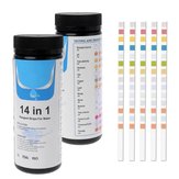 100PCS Upgrade 14-in-1 Drinking Water Test Strip Tap Water Quality Test Strip For Testing Hardness PH Bromine Nitrate Water Quality Tester