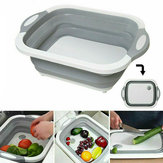 4 in 1 Multi-function Folding Cutting Board Dish Tub Drain Basket Vegetable Basin