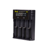 Chargeur de batterie intelligent à 4 emplacements D4 pour la charge intelligente des batteries Ni-MH A AA AAA Li-ion 18650 26650 20700 21700 SC C F6