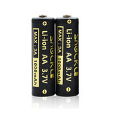 Shockli 14500 1000mAh Button Top Onbeschermde 5A 3.7V Li-ion Oplaadbare Batterij - 2 stuks + Batterijdoos