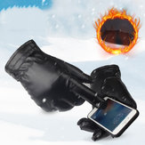 Bakeey PU koža Dotykové rukavice Zimná vodotesná Vonkajšia motoristická bicyklová hra Rukavica s dotykovou obrazovkou