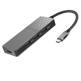 YC750 7-in-1 Type-C USB Hub 3-Port USB 3.0 HDMI-compatible Converter SD/TF Card Reader PD Charging Adapter for Computer Laptop