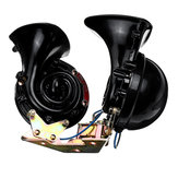 24V 350db Schwarz Dual Tone Electric Bull Wasserdicht Horn Metall Loud Raging Sound Auto Lkw Boot