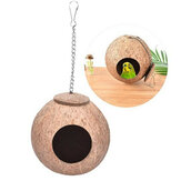 Природное гнездо птицы из молотого кокосового ореха, домик для попугаев и канареек, клетка для питомцев, игрушки для птиц с рационом кормления