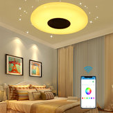 Luminária de teto LED moderna com alto-falante de música Bluetooth RGB e controle remoto via aplicativo