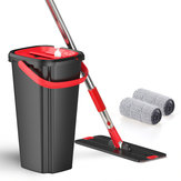 Set di mocio a pavimento piatto e secchio con sistema di pulizia a strizzatura senza mani - Lavaggio e asciugatura per la casa