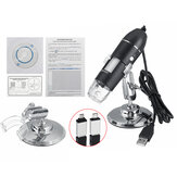 8 LED Light Adjustable Dimmer Microscope Computers Real-Time Video Inspection Digital Microscope Micro USB+Type-C USB Handheld Microscope With Holder