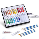 24 Farben Aquarellmalset 24 Farben 6 kostenlose Pinsel Acrylfarbenpigment-Set Professionelles Kunstpigment-Set für Schulbedarf
