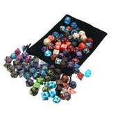 Set di 105 dadi poliedrici a 7 colori per giochi di ruolo da tavolo con tessuto da gioco e dadi multi-faccia