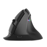 Delux M618mini bluetooth 4.0 + 2.4GHz Dual Mode Wireless Vertical Mouse 2400DPI Ergonomic Rechargeable Silent click Mice For PC Computer