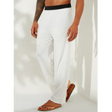 Men Soft Thin Casual Stretch Cotton Pajama Pants Simple Lounge Pants