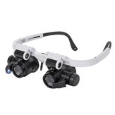 Nouvelles lunettes de grossissement à double lentille avec éclairage LED pour l'entretien de montre montée sur tête