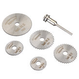 Drillpro 6pcs HSS Circular Saw Blade Set with 3.2mm 6mm  Extension Rod Shank for Rotary Tools