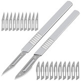 10Pcs Carving Surgical Blades DIY Cutting Tool PCB Repair Animal Surgical Tool with Handle 