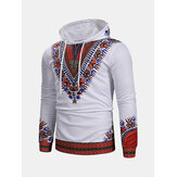 Ethnische Art-Mann-beiläufige Drawstring gedruckte mit Kapuze Oberseiten dünne Baumwollnationale Hoodies Sweatshirts