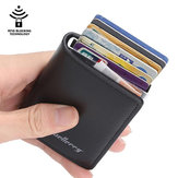 Baellerry Men Business RFID Anti-scan Mini Magic Automatic Credit Card Holder Metal Coins Bag Wallet