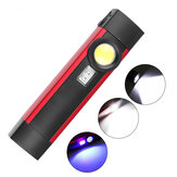 Рабочий светильник XPE+COB LED+395 фиолетовый 4 режима USB перезаряжаемый многофункциональный фонарь для отдыха на открытом воздухе с магнитом