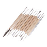 11Pcs Clay Sculpting Tool Kit Sculpt Smoothing Wax Carving Pottery Ceramic Tools Polymer Shapers Modeling Carved Tool 