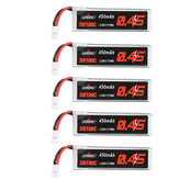 5 piezas URUAV 3,8 V 450 Mah 50 / 100C 1S HV 4,35 V Lipo Batería enchufe blanco para Happymodel Snapper7
