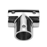 90° 3-way 316 Stainless Steel Pipe Connector Marine Boat Yacht Railing Handrail