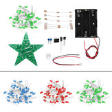 Zestaw do samodzielnego montażu czerwonego / zielonego / niebieskiego światła LED Flash z zestawem baterii Pentagram Light Star Light Kit